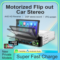 SEMAITU Lecteur MP5 tactile 7 pouces IPS 1 Din avec Carplay sans fil Android Auto Stéréo USB pour placement sur le tableau de bord