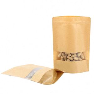 Sacs en papier kraft imprimés avec fermeture éclair, personnalisables avec votre logo, pour fenêtre givrée, avec votre propre pack promotionnel - Product Image 3