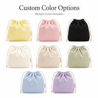 Sac à cordon en toile robuste de 12 oz avec logo personnalisé, pochette de rangement à soufflets 3D SKD3024 avec cordon en coton et étiquette latérale