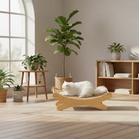 Grande griffoir moderne en coton écologique pour chat avec lit intégré, résistant aux griffures, fauteuil lounge sans perte de fibres, toutes saisons