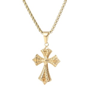 yunnique <b>Cross</b> Pendant Necklace Gold Zinc Alloy Geometric Design For Men Women Gift Jewelry 60cm <b>Chain</b> FY3068 - Product Image 5