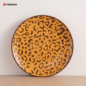 Juego de vajilla de cerámica con estampado animal TRESUN, platos redondos, tazones, platos con estampado de leopardo, apto para lavavajillas, diseño contemporáneo - Product Image 4