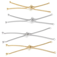 Bracelet à maillons en titane plaqué or 18 carats avec cristaux/strass, fermoir réglable, étanche, inaltérable, hypoallergénique, tendance