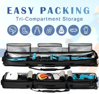 Sac de transport à roulettes pour ski et snowboard, avec roues pour voyage aérien, en tissu 900D, extensible de 155 à 185 cm, protection rembourrée polyvalente pour skis doubles, bottes et casque