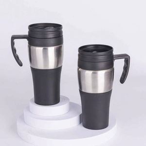 Stainless Steel Travel Tumbler Double Wall Vacuum Insulated With Lid For <b>Hot</b> <b>Cold</b> Drinks Minimalist Design - Product Image 1
