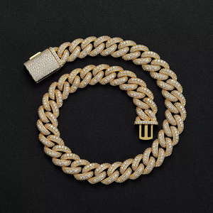 18Mm <b>Cuban</b> <b>Chain</b>, Three Rows of Zirconium <b>Chain</b> Thick <b>Cuban</b> Necklace Tanjing Fashion Lijing Necklace - Product Image 2