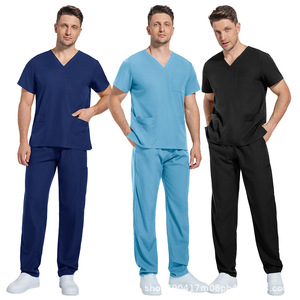 HZMNOI Moisture Wicking V Neck Short Sleeve <b>Scrub</b> Set Women Medical Uniforms Hospital Wear Pants Uniforms - Product Image 4