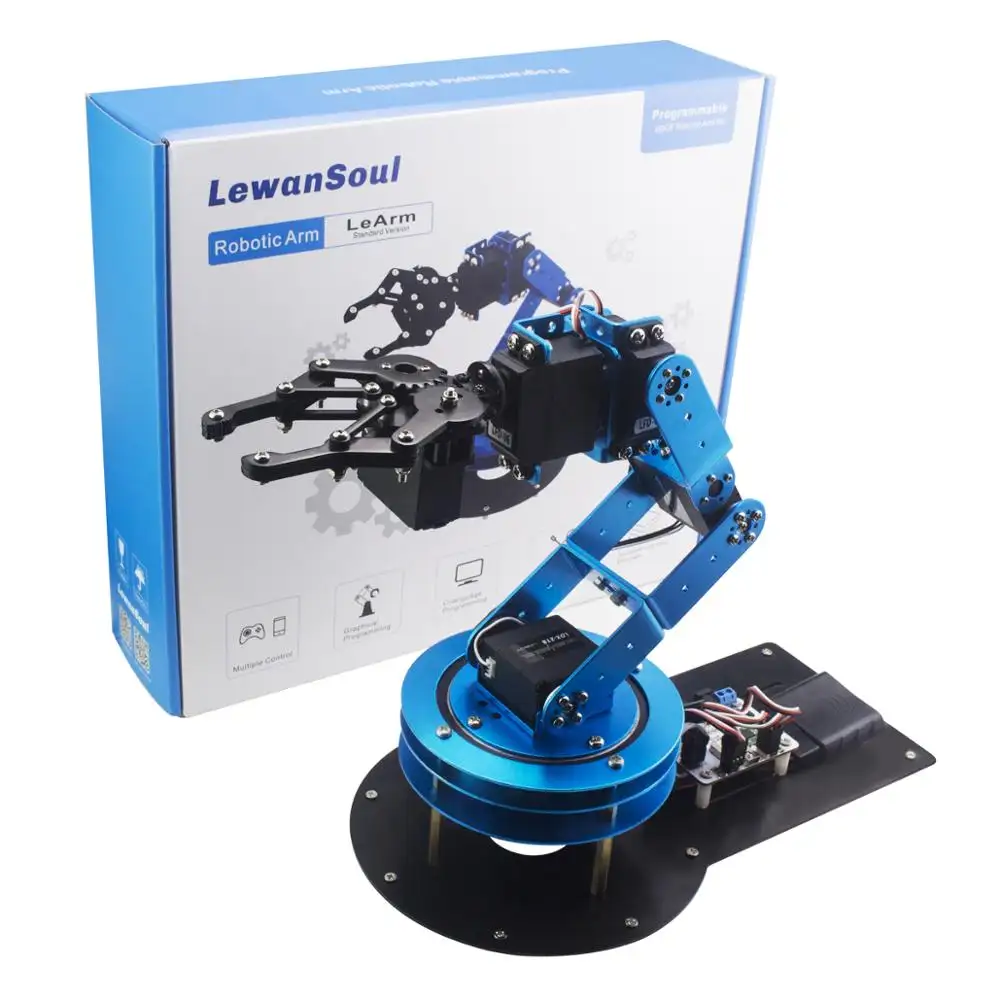Hiwonder LeArm STEAM Education 6DOF Robotic Arm Arduino Starter Kit Programmable Robot Assembly DIY Kit Code Learning