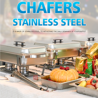 Ensemble de Plats Chafing Électriques pour Traiteur Professionnel, Chauffe-Plats de Buffet, Réchaud Alimentaire