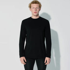 T-shirts à manches longues surdimensionnés pour hommes, séchage rapide, col rond, 100% laine mérinos, ensembles de t-shirts pour hommes - Product Image 2