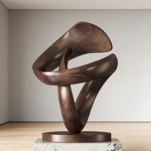 Sculptures Extérieures Personnalisées en Acier Inoxydable de Grande Taille, Surface Patinée/à Motifs de Pierre/Ressemblant à la <span class=keywords><strong>Rouille</strong></span>, Œuvres d'Art Métalliques de Haute Qualité - Product Image 2