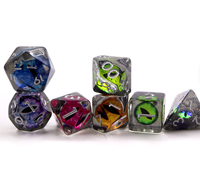 Jeu de dés polyédriques en résine pour Dungeons and Dragons, dés RPG œil de démon