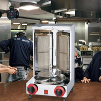 Machine commerciale de Kebab d'électricité de gaz multifonctionnel d'argent d'acier inoxydable/rôtissoire automatique de Shawarma de catégorie de gril pour des hôtels