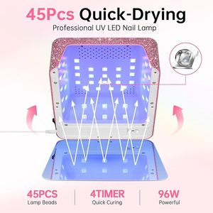 Professional 96W UV LED Nail Lamp Quick Dry Curing Sparkly Gel Polish Light with 4 <b>Timer</b> Setting <b>Plug</b>-<b>in</b> Design - Product Image 2