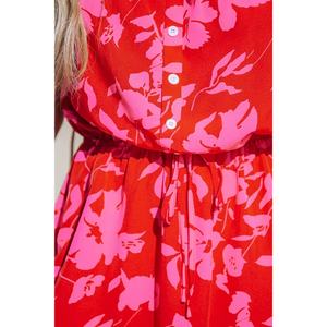 Vestido de playa mini sin mangas con cordones florales y cintura entallada, disponible en stock. - Product Image 5