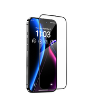 Protection d'écran en verre trempé 9H de qualité supérieure, ultra-claire, anti-poussière, impression soyeuse pour iPhone 15 16 Pro Max, emballage de vente au détail