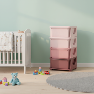 Cassettiera a 4 livelli rosa da 30 pollici, unità di archiviazione per bambini con 4 cassetti, contenitore per giocattoli, prodotto in Cina, modello AL1212 - Product Image 2