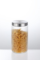 Consegna rapida 1650ML cucina di lusso ermetica linee verticali vasetti di vetro con coperchio in metallo