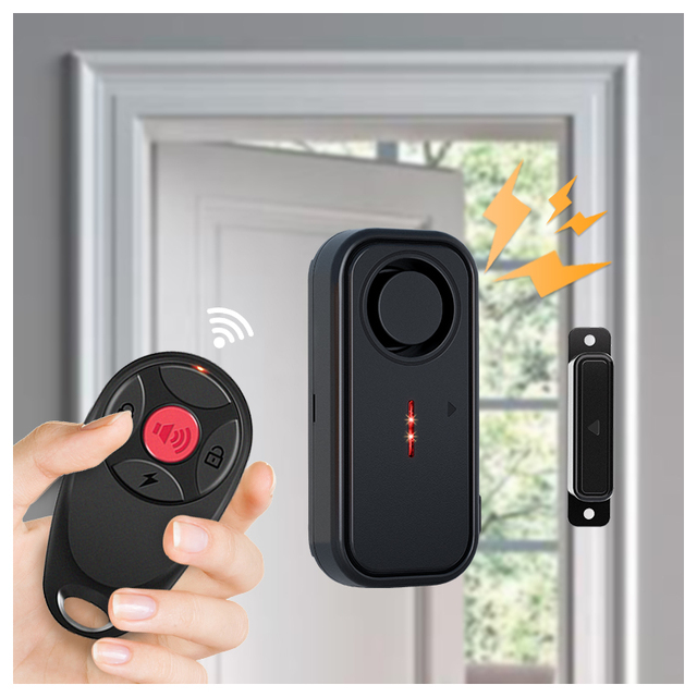 Emergency Use Loud Siren and Light Signal Door Alarm Waterproof IP66 with Magnetic Sensor Remote Control Anti-Theft Doorbell