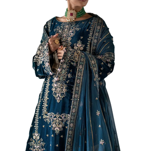 Trajes Elegantes Pakistaníes de Algodón Bordado, Vestido Largo Formal, Salwar Kameez Informal para Mujer - Product Image 4