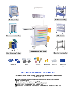 आसान स्वच्छ क्लिनिक उपयोग अस्पताल फर्नीचर एस सर्जिकल उपकरण ट्रॉली - Product Image 2