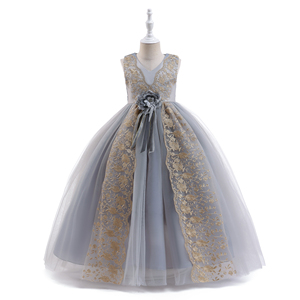FSMKTZ abito da ballo in raso <span class=keywords><strong>rosa</strong></span> di lusso con motivo floreale abito da sposa per bambine e bambine abito formale da festa nuovo arrivo LP-255 - Product Image 6