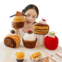 Pendentif en peluche créatif en coton PP ultra doux, série Thé de l'après-midi, motif gâteau en caoutchouc, porte-clés de sac de dessin animé, poupée