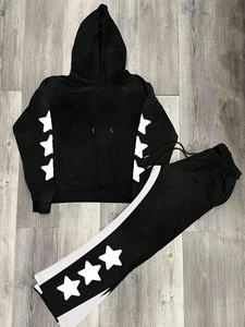 New Arrival Designer Tracksuit <strong>Custom</strong> Pullover Oversized Hoodie &amp; Pants 2 Piece Tracksuit Face Screen Printing Sweatsuits Men - Product Image 2