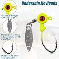 Prêt à expédier 1,75g 3,5g 5g Têtes de jig pour crapet, Hameçon de pêche, Tête de jig à gros œil avec lame rotative pour la pêche au black bass