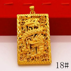 Ciondolo da uomo Hip Hop in giada drago Buddha <span class=keywords><strong>Phoenix</strong></span> 24K placcato oro bello e bello ciondolo accessori potenti - Product Image 6