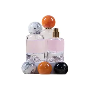 Botellas de cristal de perfume de lujo para mujer, conjunto de botellas de perfume con tapa de cristal de 30ml