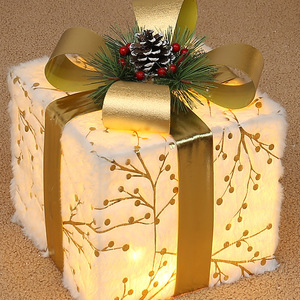 <b>Christmas</b> <b>Gift</b> <b>Box</b> Set Rectangle 15x20x25cm Led Lighted Decor For Holiday Display Indoor Outdoor Use - Product Image 4