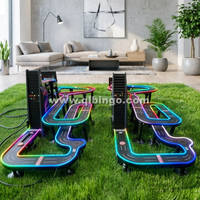 Piste de course en marbre sur mesure de grande taille avec éclairage, dotée de roulements à billes métalliques pour simuler des courses de voitures