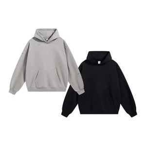 <b>Men's</b> Hoodies Sweatshirts Heavyweight <b>Pullover</b> Streetwear 100% Cotton Puff Printing Custom Oversized Hoodie for <b>Men</b> - Product Image 1