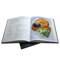 Kualitas tinggi kustom Hardcover Menu makanan/Resep/Memasak buku cetak di papan bergelombang penuh mewarnai