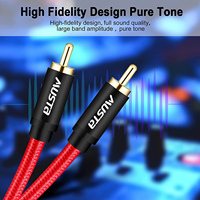 Conector RCA a RCA, conector ecológico de pvc, color dorado, cable auxiliar de audio, 1m, 3m, 5m, precio de fábrica