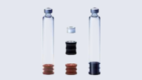 Flacon en verre biodégradable, stérile, transparent, emballé individuellement, 3 ml, avec bouchon en aluminium et bouchon en caoutchouc