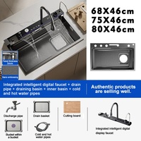 Évier de cuisine intelligent multifonctionnel en acier inoxydable 304, fait main, moderne, à cuve unique, vente en gros, offre spéciale