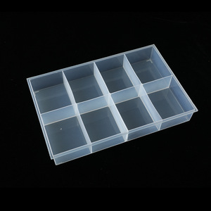 Transparent Plastic Storage Box 8 Compartment Rectangular PP Stackable Office Organizer Daily Necessities - Product Image 2