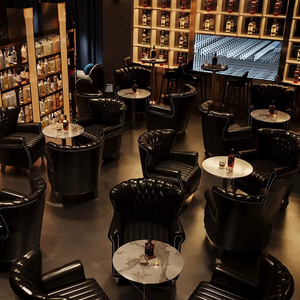 Conjunto de Mesa y Sofá de Banqueta Tapizado en Cuero Estilo Vintage Personalizable para Cafetería, Restaurante, Bar, Uso Comercial - Product Image 3