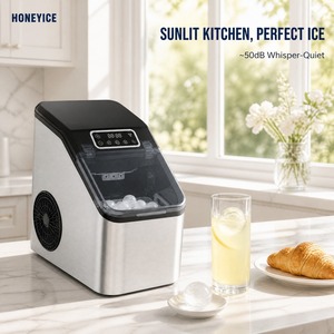 Machine à glaçons domestique, boules de glace transparentes en cristal de 3 cm, <span class=keywords><strong>450</strong></span>+ par jour, faible bruit (60 dB), silencieuse, pour comptoir de cuisine, OEM CE ETL FDA - Product Image 1