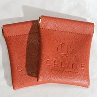 Petite Bourse à Monnaie en Cuir Gaufré Personnalisé, Pochette et Sac à Bijoux/Maquillage en Cuir PU Imperméable pour Femme