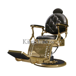 Sedia da parrucchiere nera e dorata sedia da parrucchiere per <span class=keywords><strong>barbiere</strong></span> attrezzatura da <span class=keywords><strong>barbiere</strong></span> da uomo mobili da salone - Product Image 1