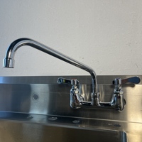 Robinet de cuisine commercial à double poignée en acier inoxydable 304 et laiton, mitigeur froid/chaud pour évier de cuisine, robinet de lavabo à montage sur plan