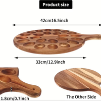 Plateau à œufs en bois double face avec poignée, plateau à œufs farcis, plateau à fromage rond à 24 compartiments pour la maison et le commerce