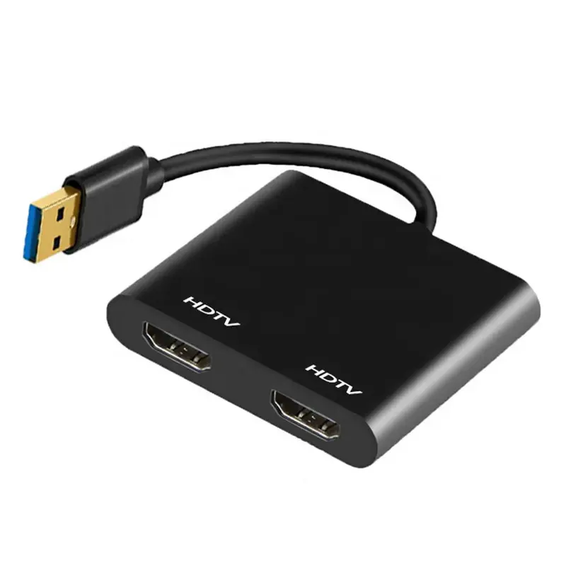 Kabel Converter USB 3.0 To Double HDMI Converter USB3.0 To HDMI Splitter Adaptor Adapter Converter For Dual Monitors