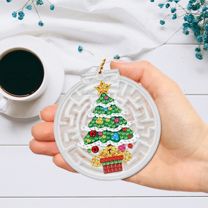 DIY Diamant Peinture Porte-clés Kits Diamant Art Colibri Porte-clés Sac Décor Noël Diamant Peinture Porte-clés avec Labyrinthe - Product Image 5