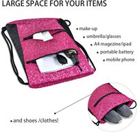 Sac à dos à cordon personnalisable avec paillettes étincelantes, imperméable, antivol, brillant, pour le sport, la danse, en lin brillant, unisexe, pour la gym