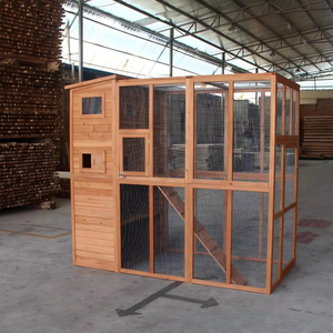 Maison pour chat en bois de haute qualité, abri extérieur résistant aux intempéries pour <span class=keywords><strong>animaux</strong></span> de compagnie avec un design à plusieurs niveaux et <span class=keywords><strong>des</strong></span> fenêtres de ventilation - Product Image 1
