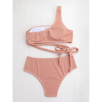 Maillot de bain deux pièces, nouveau Logo personnalisé, tissu écologique, épaules inclinées, Bikini, vente en gros, 2022